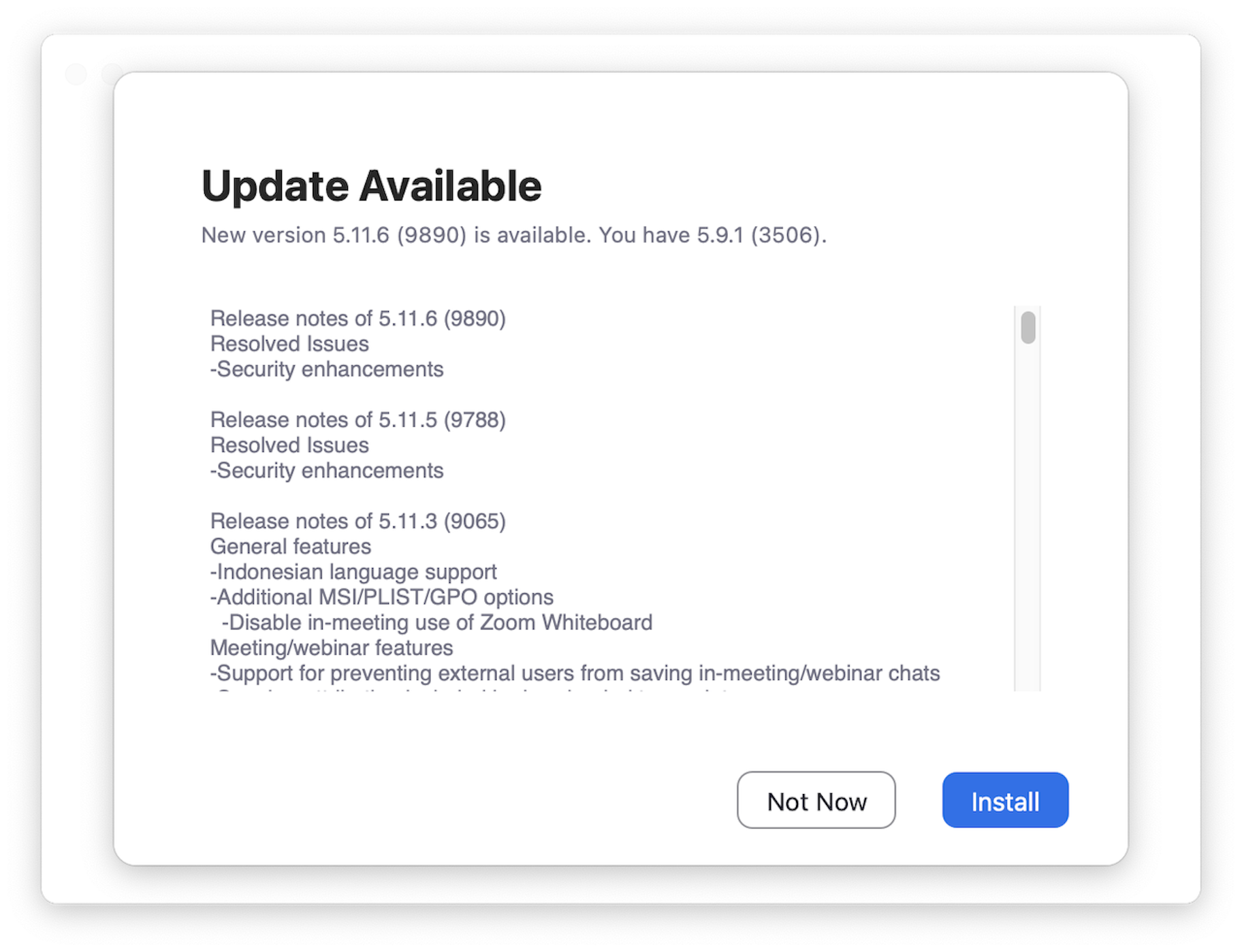 how to update zoom on macbook